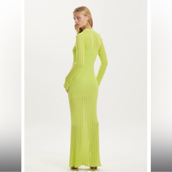 THIRD FORM bright green knit long sleeve maxi dress - Picture 5 of 6